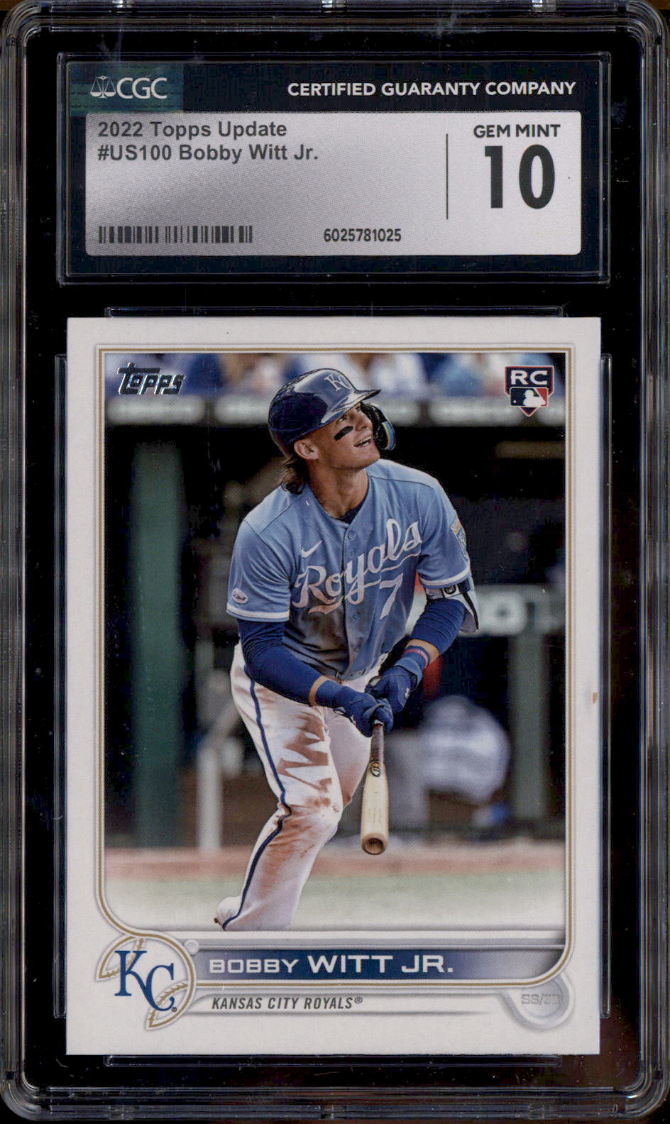 2022 Topps Update #US100 Bobby Witt Jr RC Rookie CGC 10 – Burbank 