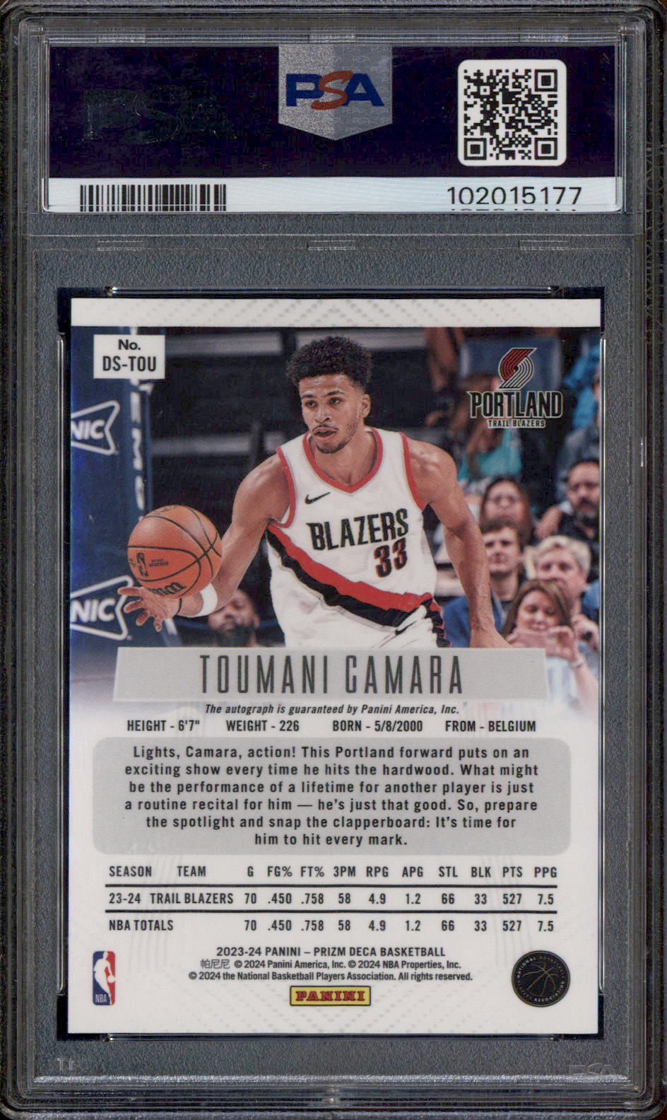 2023 Panini Prizm Deca Rookie Signature Toumani Camara RC 2023 Panini Prizm Deca Rookie Signature Toumani Camara RC