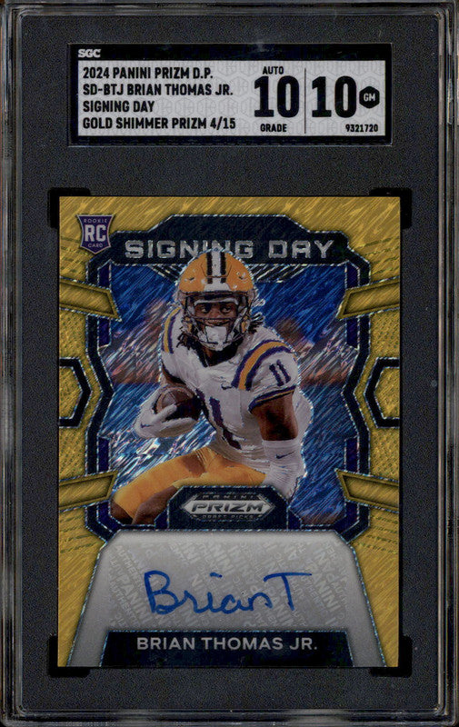 2024 Prizm Draft Signing Day Gold Shimmer Brian Thomas Jr RC