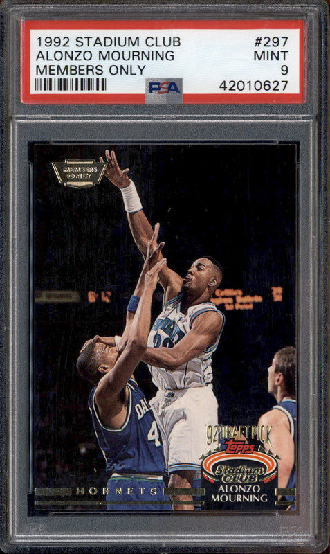 1992 Stadium Club Members Only #297 Alonzo Mourning PSA 9 1992 Stadium Club Members Only #297 Alonzo Mourning PSA 9