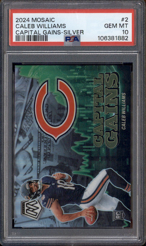 2024 Panini Mosaic Capital Gains Silver #2 Caleb Williams RC 2024 Panini Mosaic Capital Gains Silver #2 Caleb Williams RC