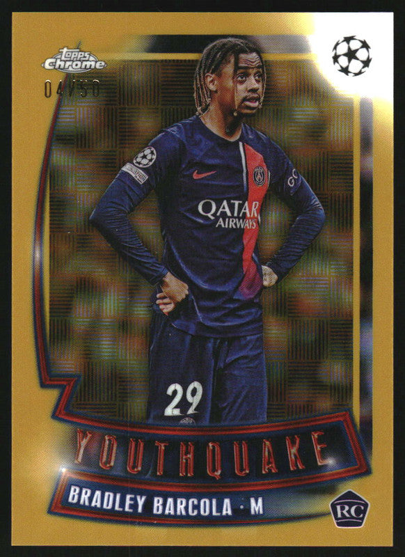 2023-24 Topps Chrome UEFA Youthquake Gold Refractor #YQ22 2023-24 Topps Chrome UEFA Youthquake Gold Refractor #YQ22