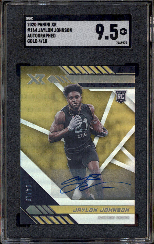 2020 Panini XR Rookie Autograph Gold #164 Jaylon Johnson RC