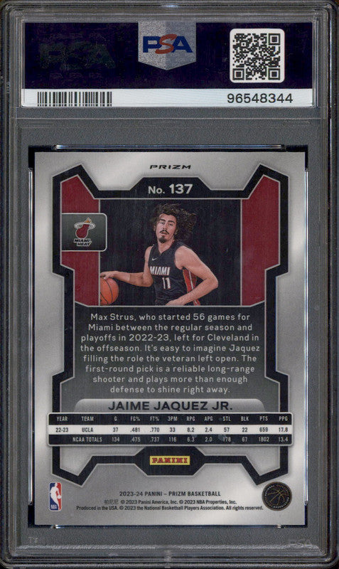 2023 Panini Prizm Red Sparkle #137 Jaime Jaquez Jr. RC