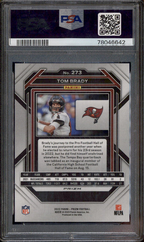 2022 Panini Prizm Green Prizm #273 Tom Brady PSA 10