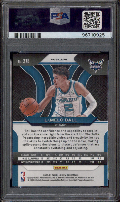 2020 Panini Prizm Silver #278 LaMelo Ball RC Rookie PSA 10