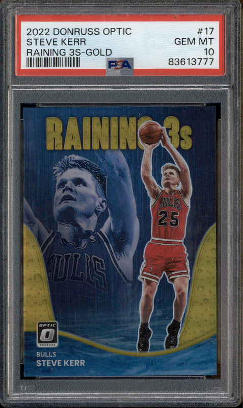 2022 Panini Donruss Optic Raining 3s Gold #17 Steve Kerr /10