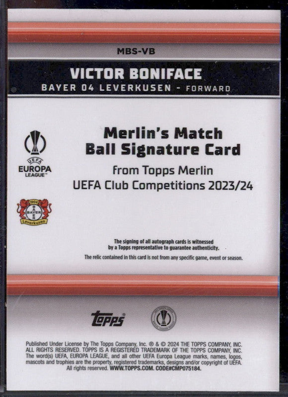 2023 Topps Chrome Merlin UEFA Club Competitions Match Ball