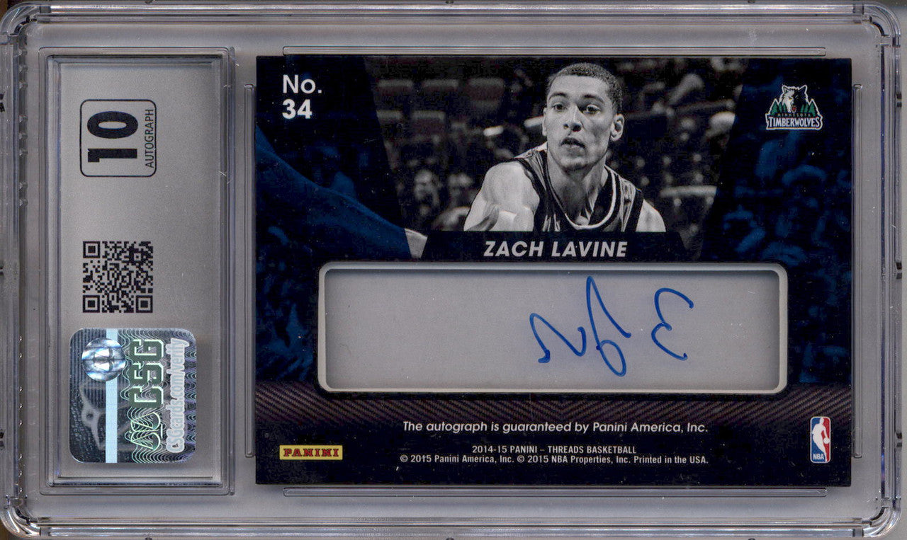 2014-15 Panini Threads Rookie View Autograph Zach Lavine RC