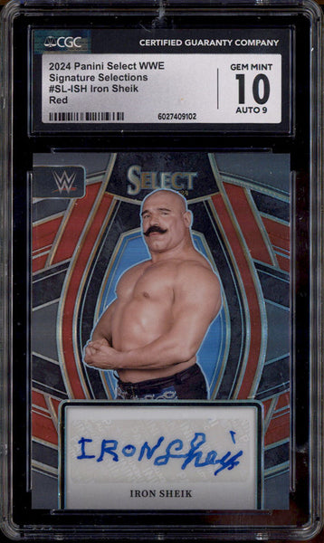 2024 Panini Select WWE Red #SL-ISH Iron Sheik Auto /99 CGC