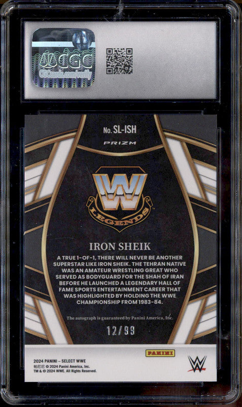 2024 Panini Select WWE Red #SL-ISH Iron Sheik Auto /99 CGC