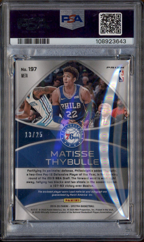 2019 Panini Opulence Nouveau Riche Matisse Thybulle 76ers