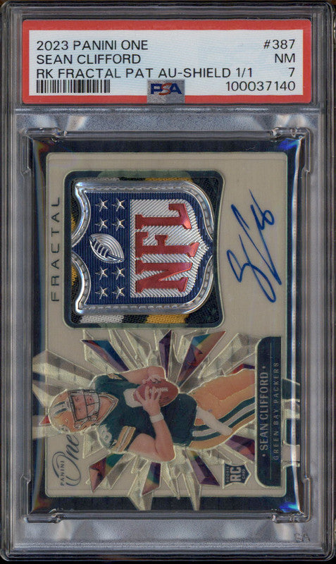 2023 Panini One Rookie Fractal Patch Auto Shield #387 Sean