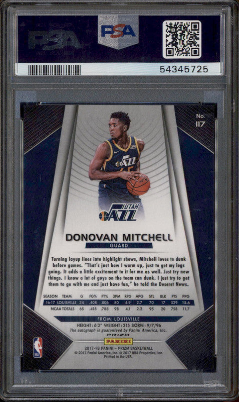 NBAカード RC Donovan Mitchell Auto DONOVAN MITCHELL 2017-18 PANINI