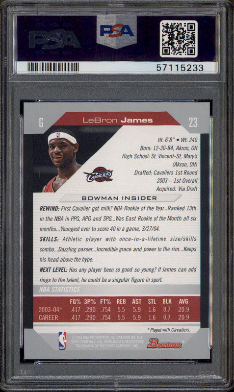 2004 Bowman #23 LeBron James PSA 9 – Burbank Cards