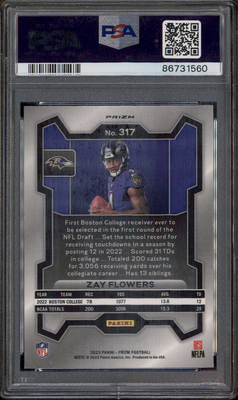 ♡y♡ 2023 Panini Prizm Zay Flowers RC Orange Lazer Prizm SP #307