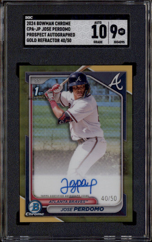 2024 Bowman Chrome Auto Gold Refractor #CPA-JP Jose Perdomo