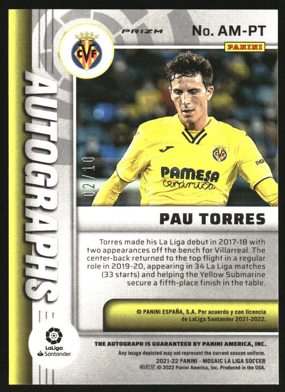 2021 Panini Mosaic La Liga Autographs Mosaic Gold #AM-PT Pau