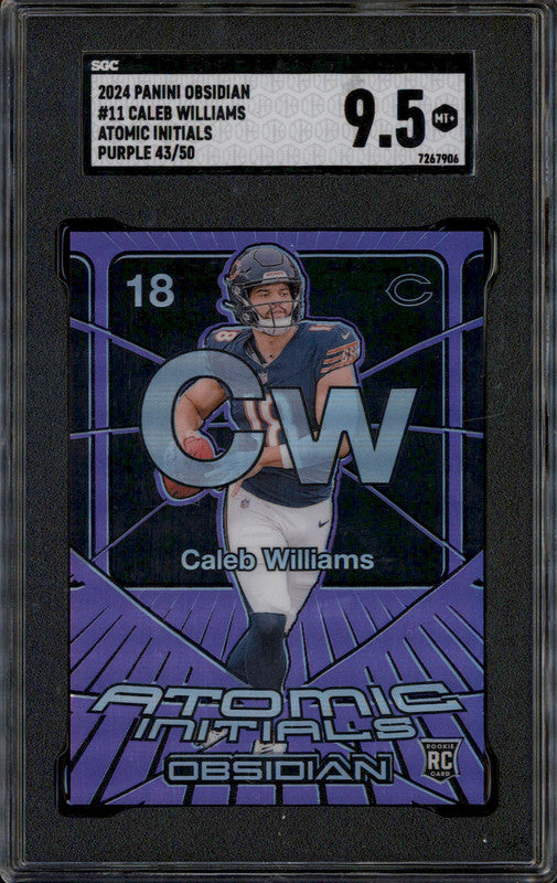 2024 Panini Obsidian Atomic Initials Purple #11 Caleb