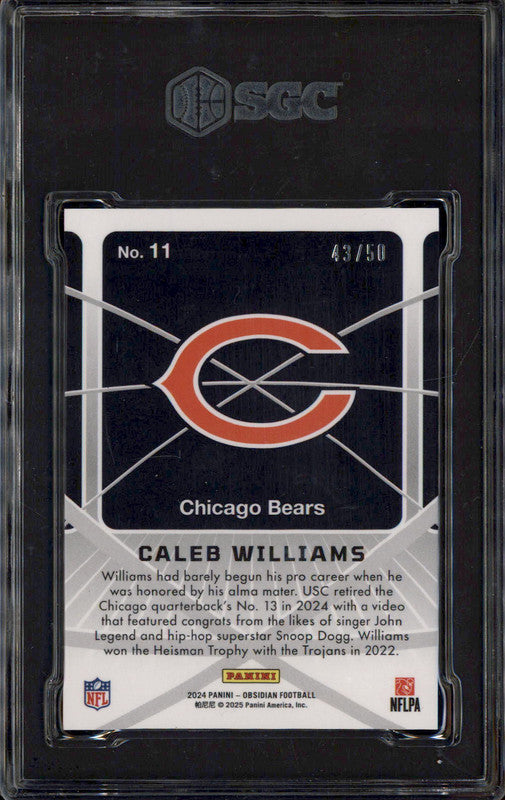 2024 Panini Obsidian Atomic Initials Purple #11 Caleb