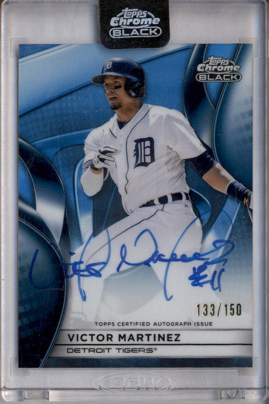 2025 Topps Chrome Black Autographs Blue Refractors Victor