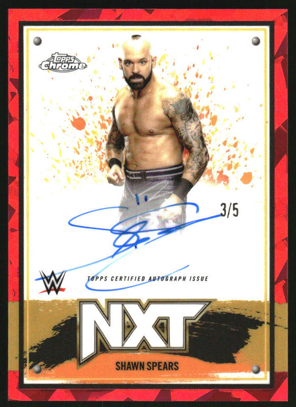 2025 Topps Chrome WWE NXT Chrome Autographs Red #NXT-SSP Shawn