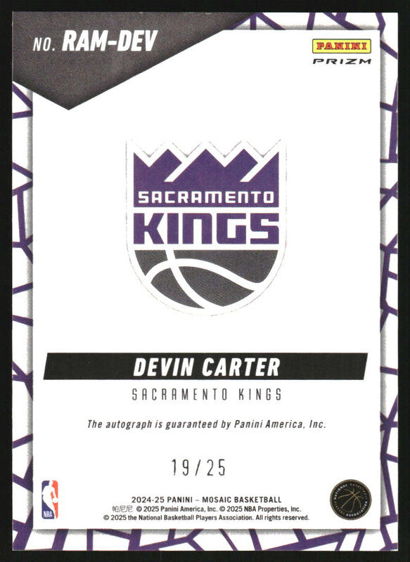 2024-25 Mosaic Autographs Mosaic Spectris Blue FOTL Devin Carter