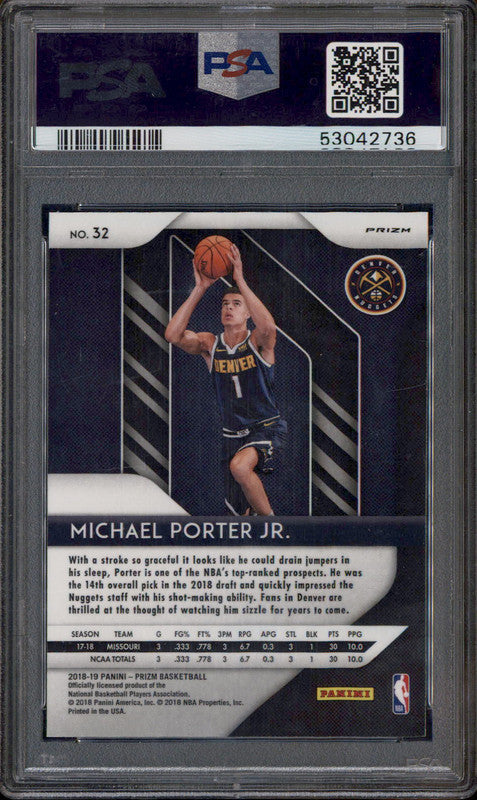 2018 Panini Prizm Silver #32 Michael Porter Jr. RC Rookie