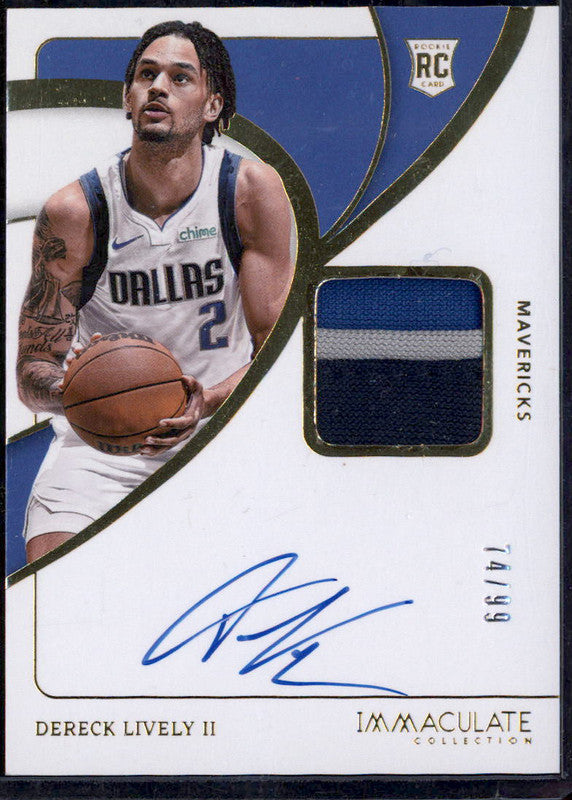 2023 Immaculate Rookie Patch Autographs #103 Dereck Lively