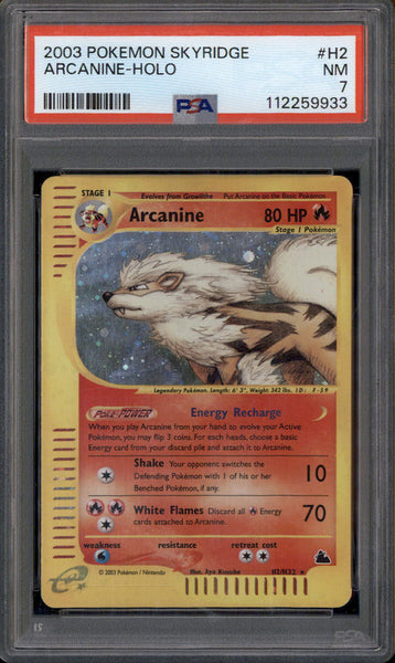 ワニノコ アンリミ eカード PSA7 2003 Pokemon Skyridge #H2 Arcanine Holo PSA 7 – Burbank Cards