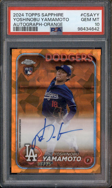 2024 Topps Chrome Sapphire Auto Orange #CSAYY Yoshinobu