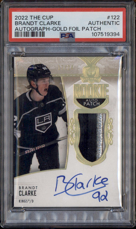 2022 The Cup Rookie Auto Gold Foil Patch Brandt Clarke RC
