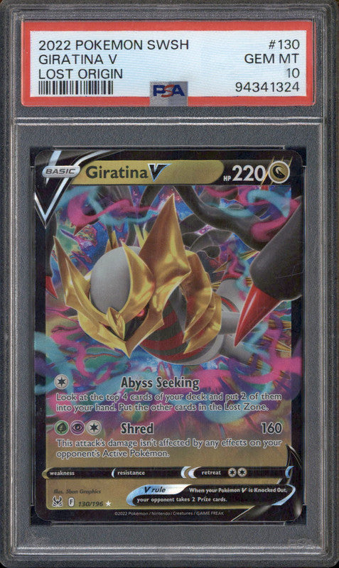 2022 Pokemon Sword & Shield Lost Origin #130 Giratina V PSA 10