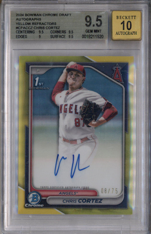 2024 Bowman Chrome Rookie Auto Yellow Refractors Chris