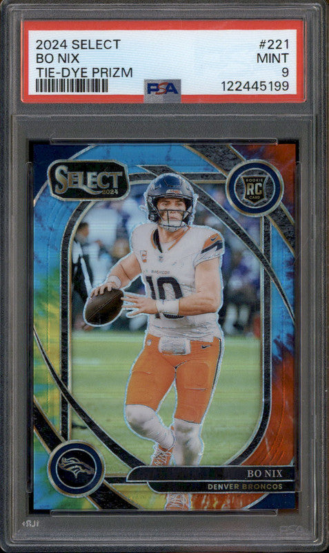 セレクトusa 2024 Panini Select Club Tie-Dye Prizm #221 Bo Nix RC /25 PSA