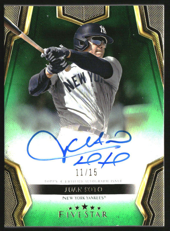 2024 Topps Five Star Green #FSA-JS Juan Soto Auto /15 2024 Topps Five Star Green #FSA-JS Juan Soto Auto /15