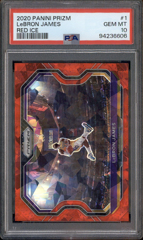 レブロン Prizm LeBron James red ice PSA 10! 2020 Panini Prizm Red Ice #1 Lebron James PSA 10 – Burbank Cards