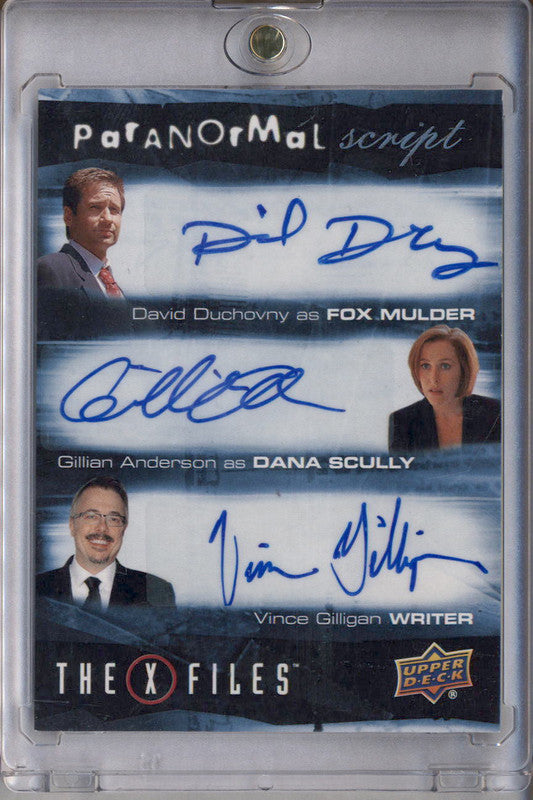 2018 The X-Files Triple Auto David Duchovny Gillian Anderson Vince