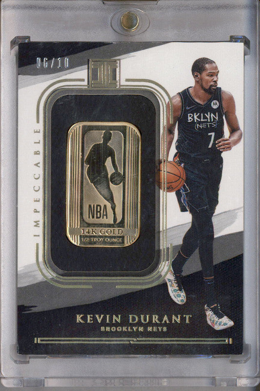 2020-21 Panini Impeccable Gold NBA Logo #10 Kevin Durant /10