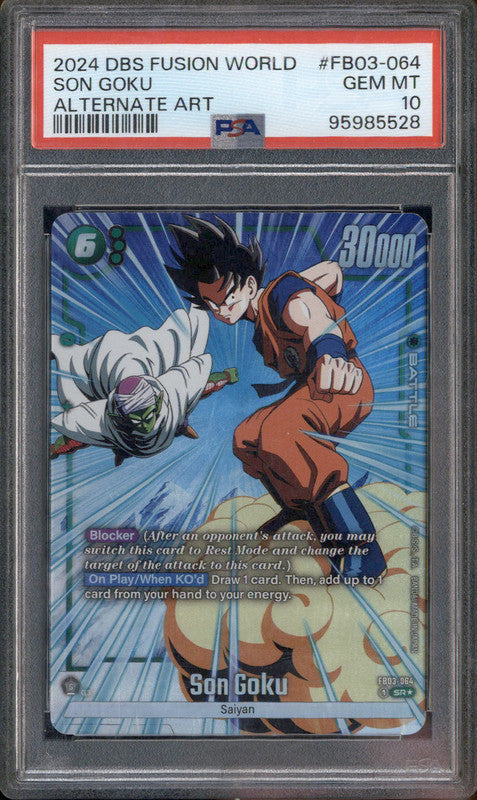 PSA10 24-25 孫悟空 FB03-064 DBFW Son Goku FB03-064 Super Rare Raging Roar Dragonball Fusion