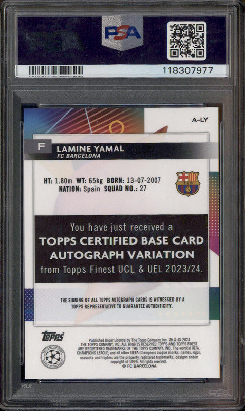 2023-24 Finest UCC Rookie Autograph #ALY Lamine Yamal RC