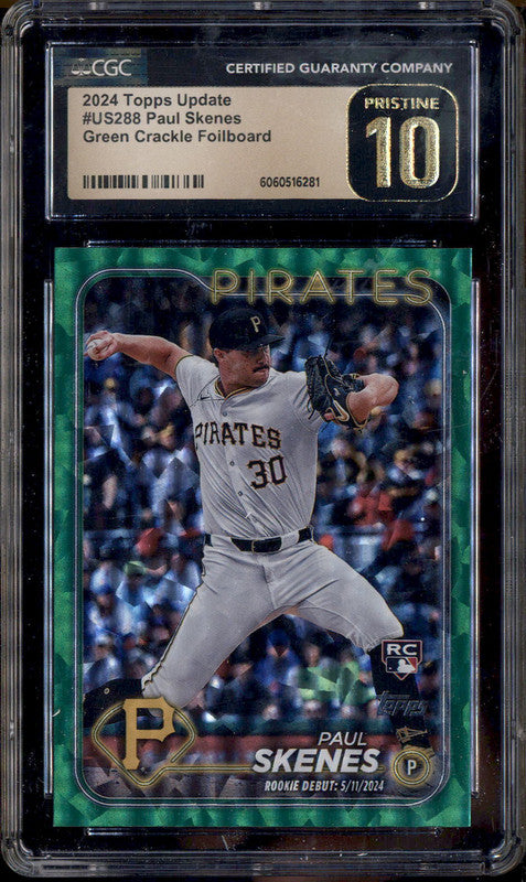 2024 Topps Update Green Crackle Foilboard #US288 Paul Skenes RC