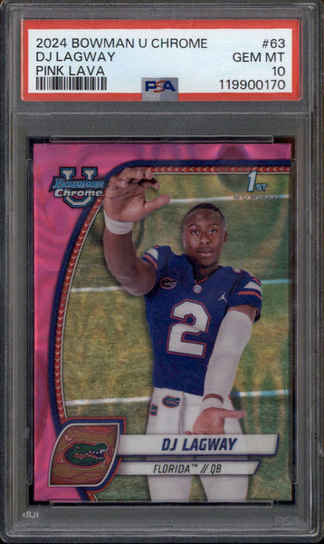 2024 Bowman Chrome University Pink Lava Refractor #63 DJ Lagway RC