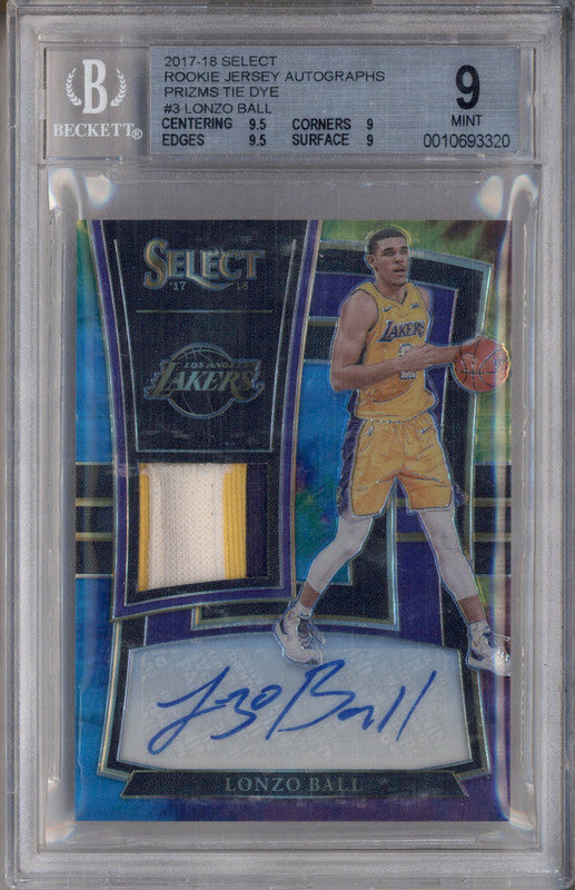 LONZO BALL 2017-18 SELECT TIE DYE  25枚限定 2017-18 Panini Select LONZO BALL RC JERSEY AUTO TIE DYE PSA