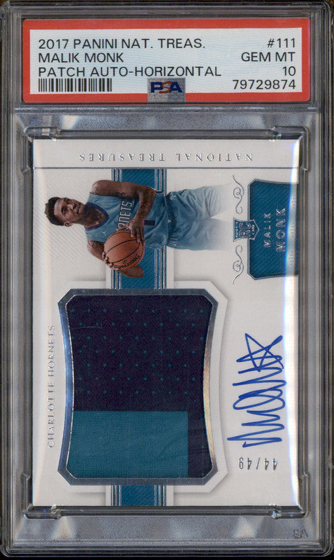 2017-18 Panini National Treasures #111b Malik Monk RC Auto