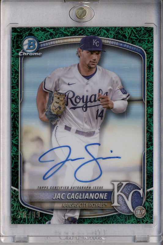 2025 Bowman Chrome Green Grass Refractor #CPA-JCA Jac Caglianone