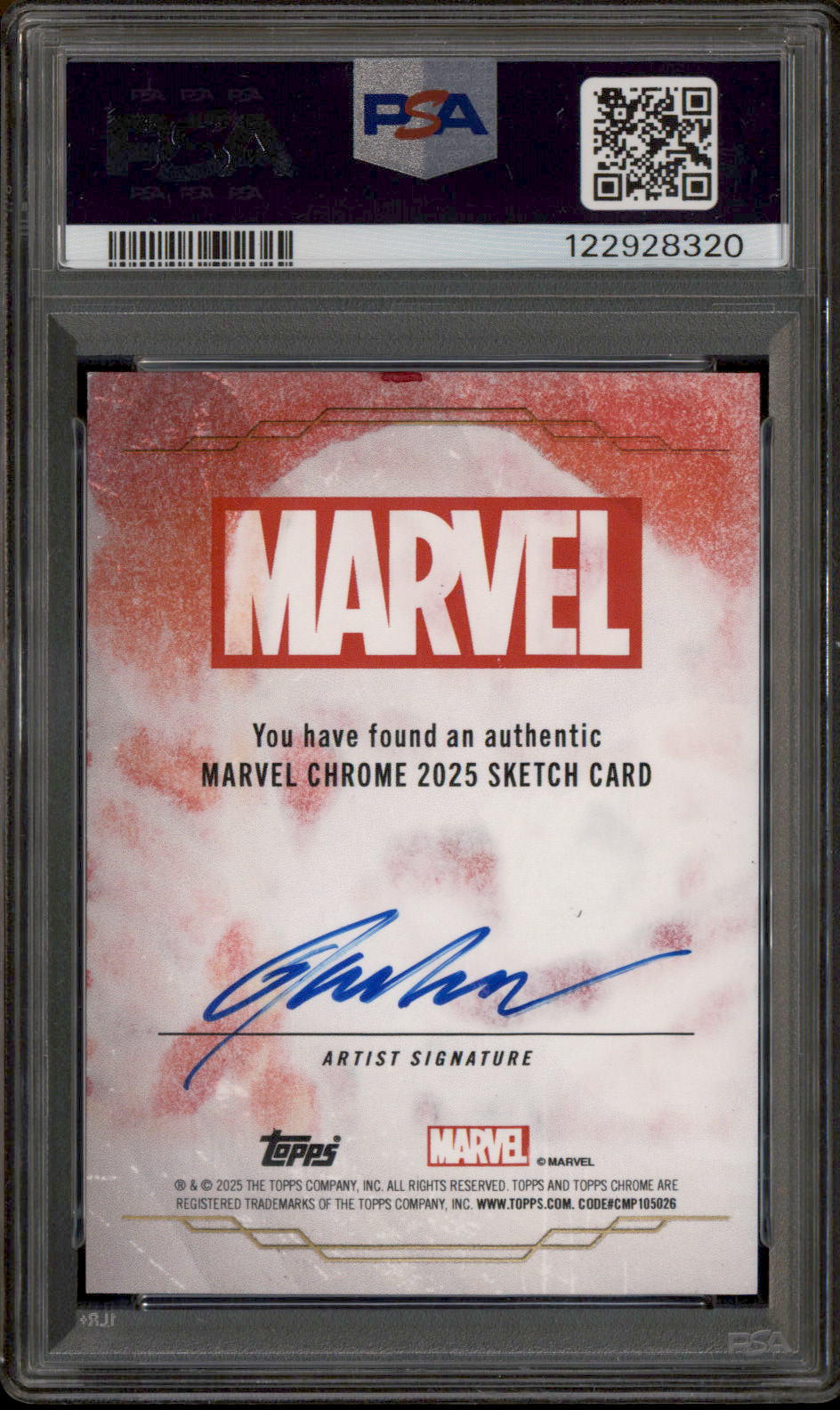 2025 Topps Chrome Marvel Black Sketch Card Gabe Farber Carnage 1/1