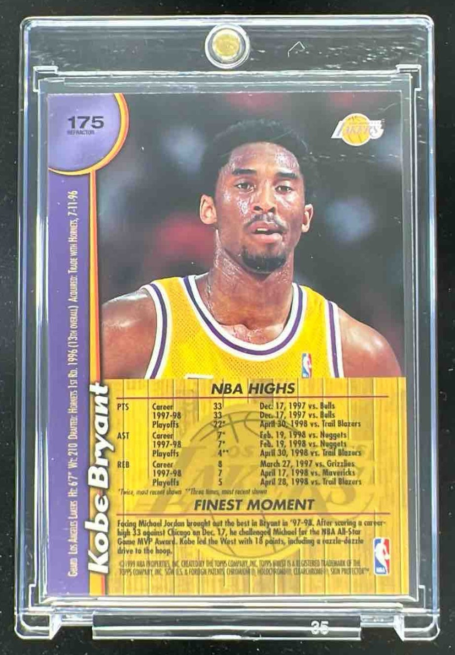 1998-99 Topps Finest Refractors #175 Kobe Bryant – Burbank Cards