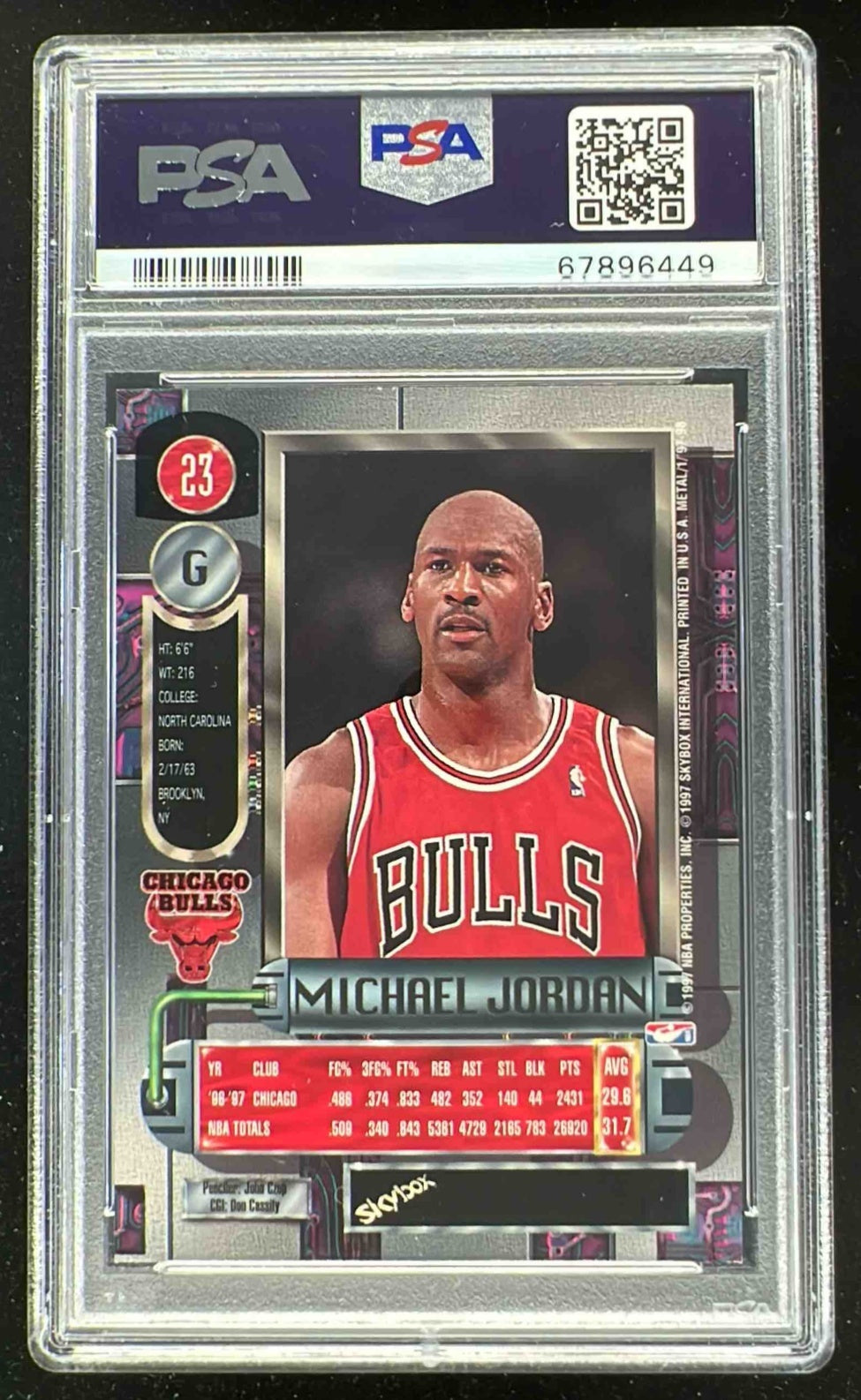 1997-98 Skybox Metal Universe #23 Michael Jordan PSA 9 – Burbank Cards