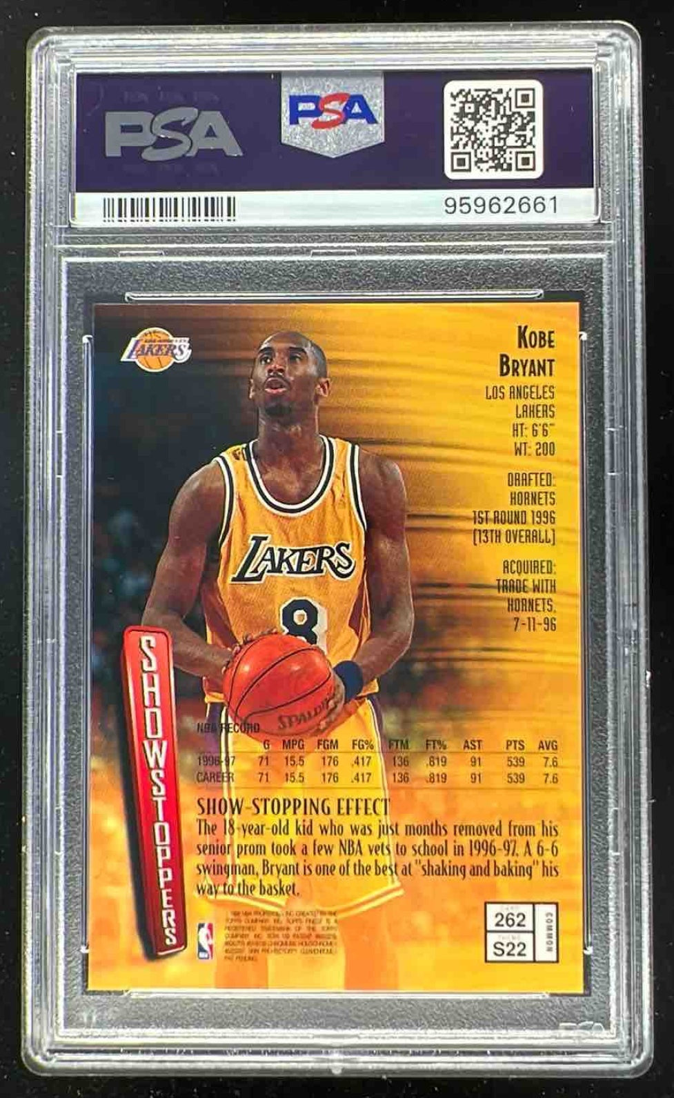 1997-98 Topps Finest #262 Kobe Bryant Bronze PSA 10 – Burbank Cards